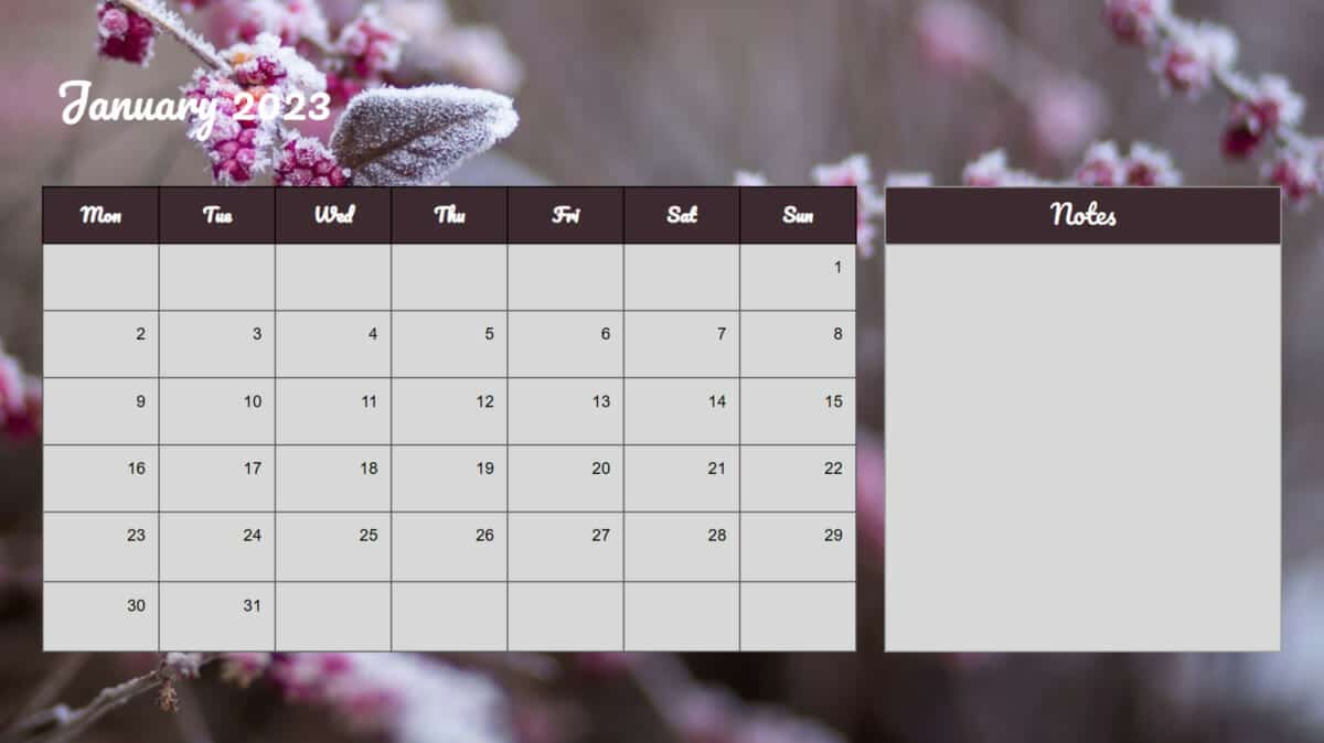 Google Slides Calendar Template 2