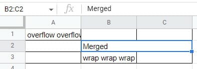 Highlighted merged cells