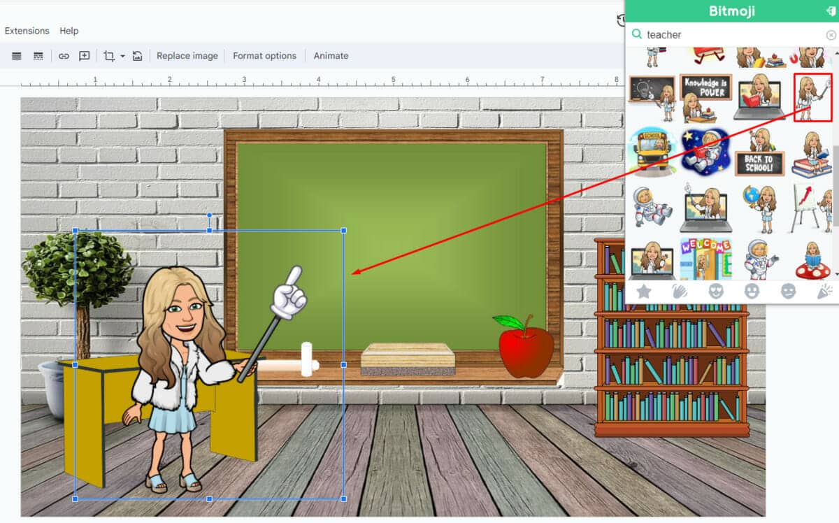 How to add a Bitmoji to your classroom