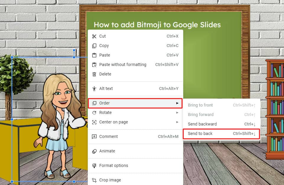 How to change the order of images on Google Slides