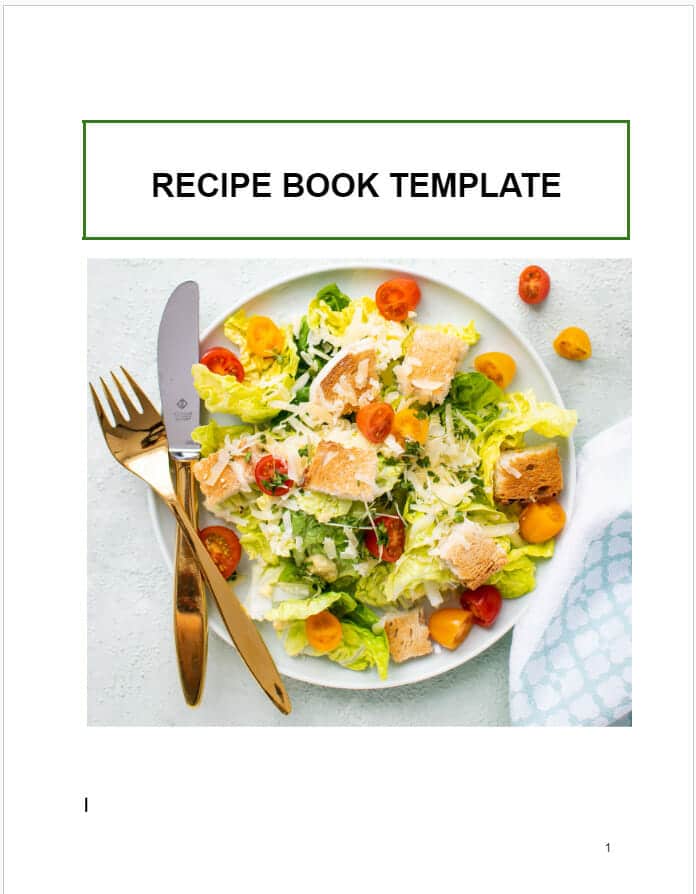 Recipe Book template for Google Docs