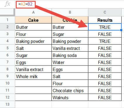 Row by Row comparison of two columns