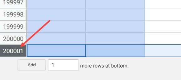 Row Limit in Google Sheets