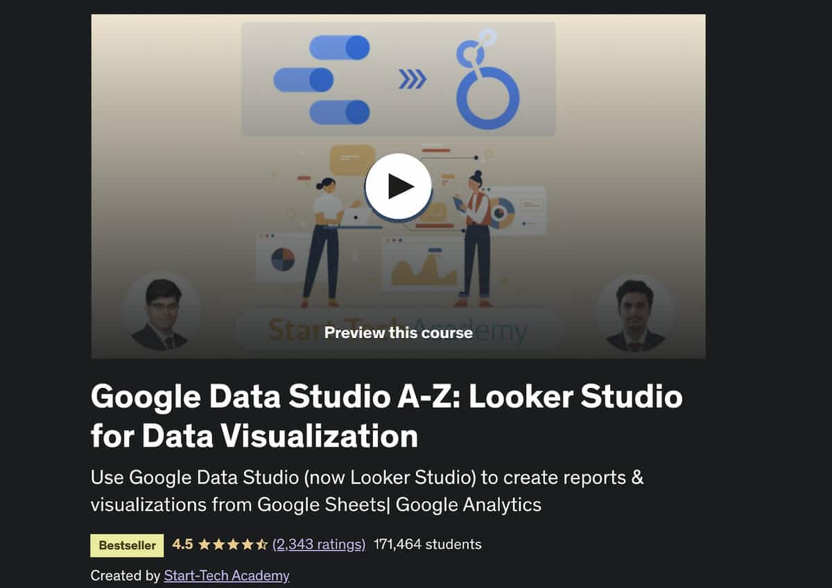 Udemy: Google Data Studio A-Z: Looker Studio for Data Visualization