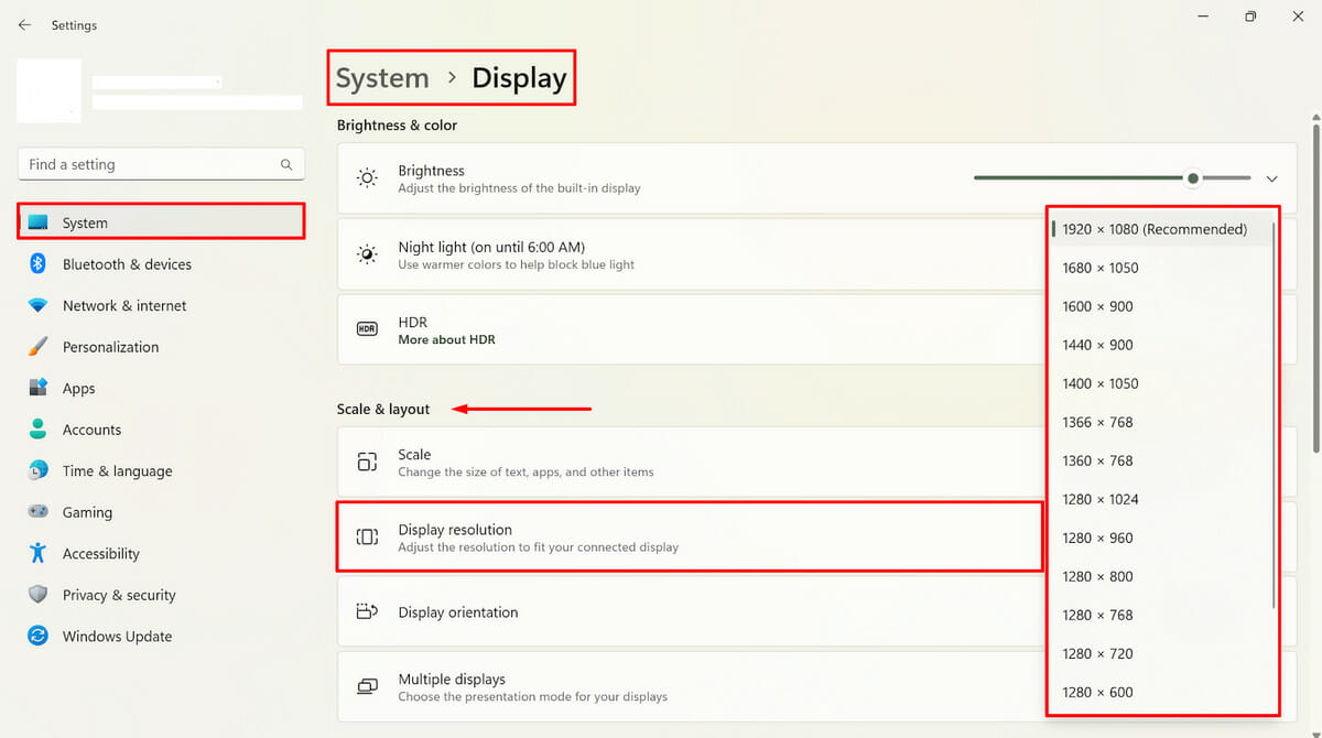 How to adjust screen resolution in Windows