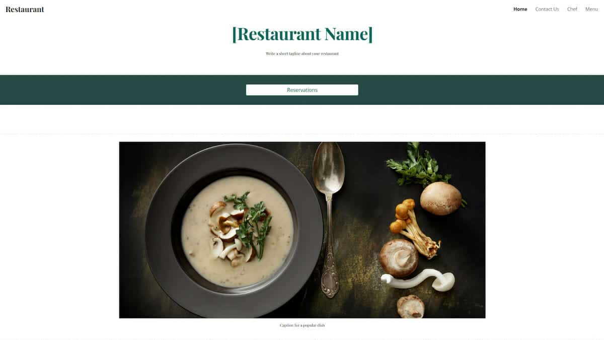 Google Sites Restaurant Template (Small Business)