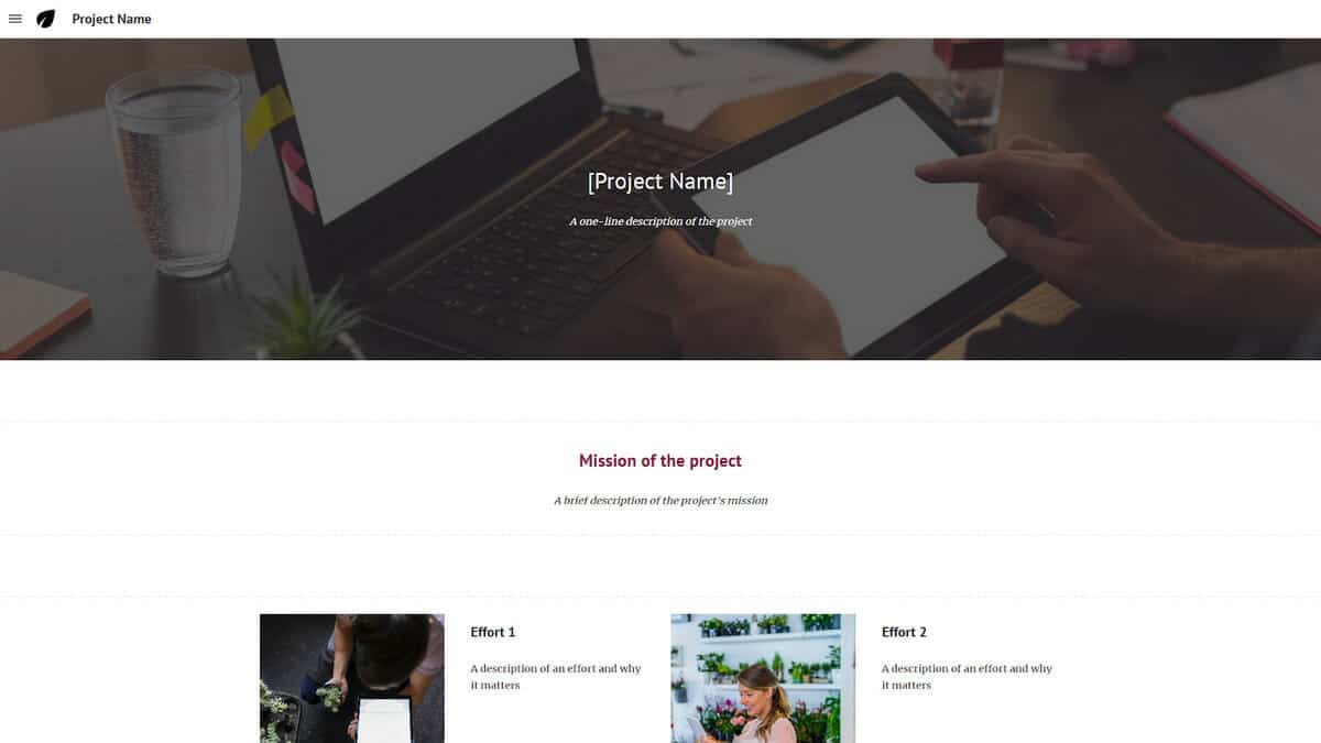 Google Sites Project Template (Work)