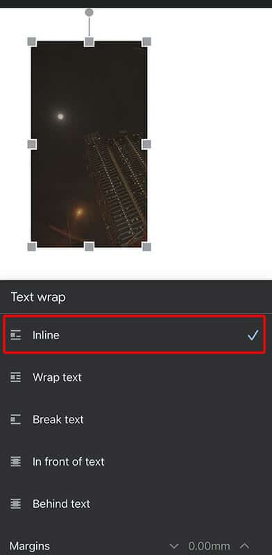 Select In-line text wrapping