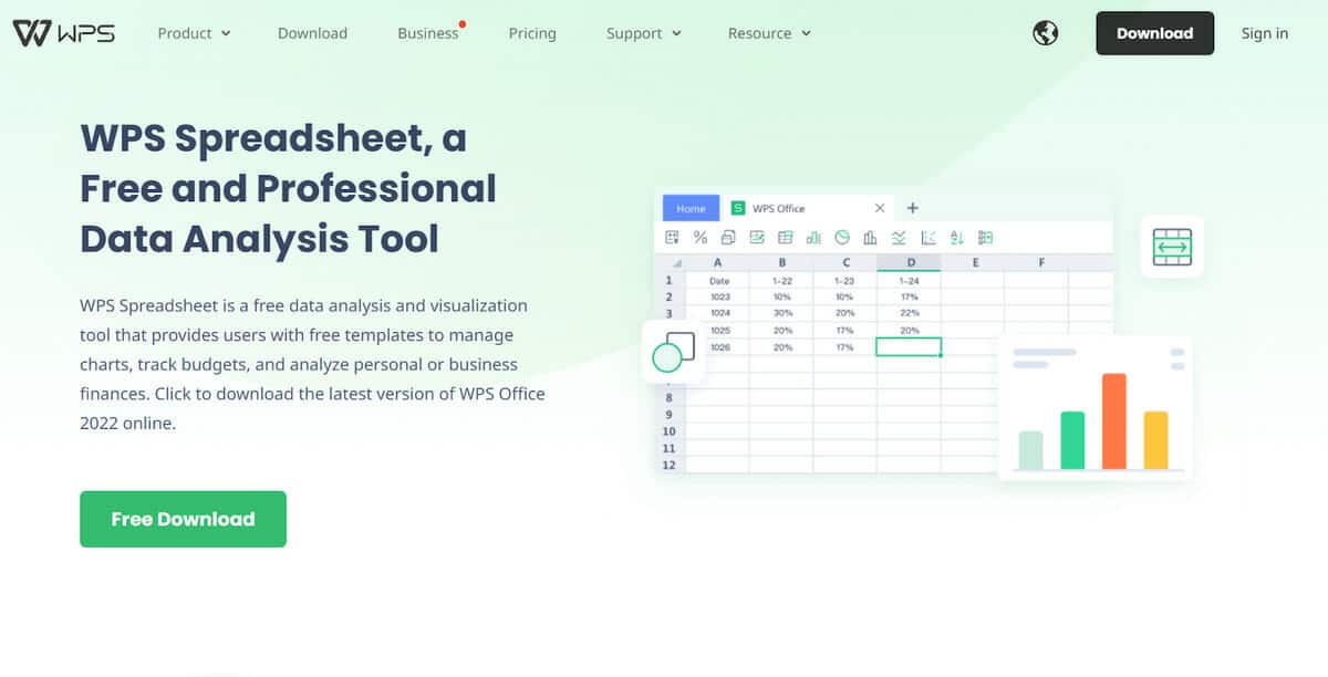 WPS Office Spreadsheet screenshot