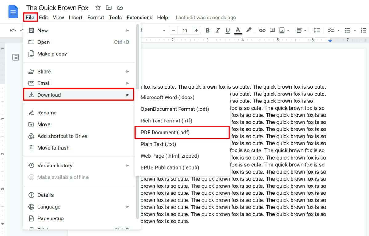 Download Google Doc as PDF