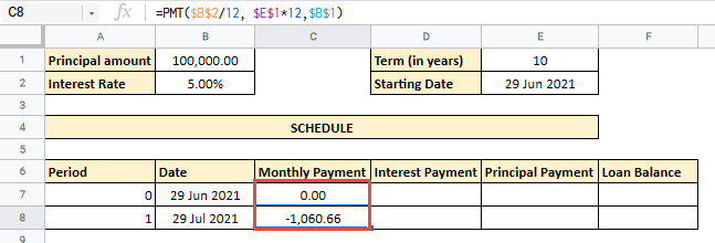 amortization schedule spreadsheet