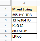 google sheets extract number from string 