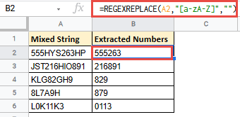 Extracting All Numbers in a String by Removing the Text Part