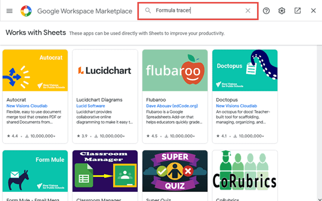 In the search bar, type ‘Formula Tracer’.