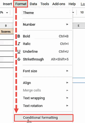 select conditional formatting