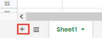 the ‘+’ icon next to the tab of Sheet1.