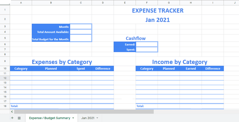 expense tracker template