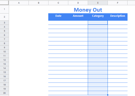 Select all cells in column E (in the Jan 2021 sheet), starting from cell Es3.