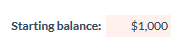 Starting balance