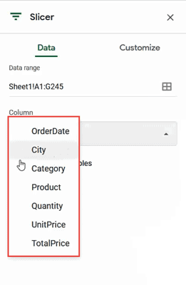 Column names