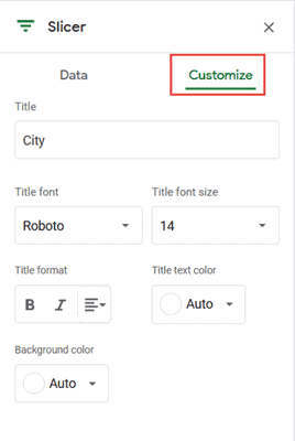 Customize slicer