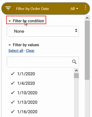 Filter by condition