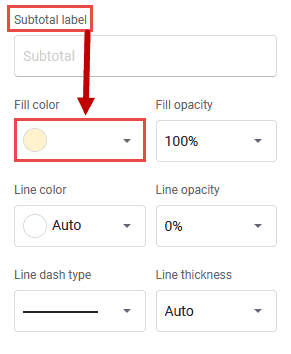 subtotal fill color