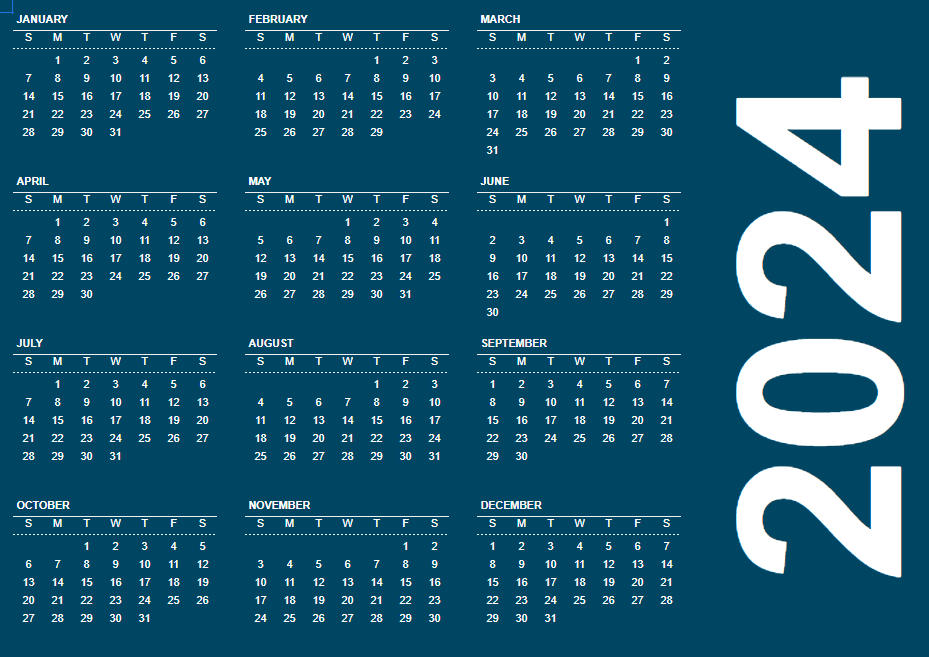 2024 calendar template in google sheets