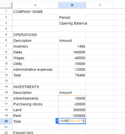 Add formulas