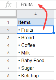 Adding bullet point using custom format