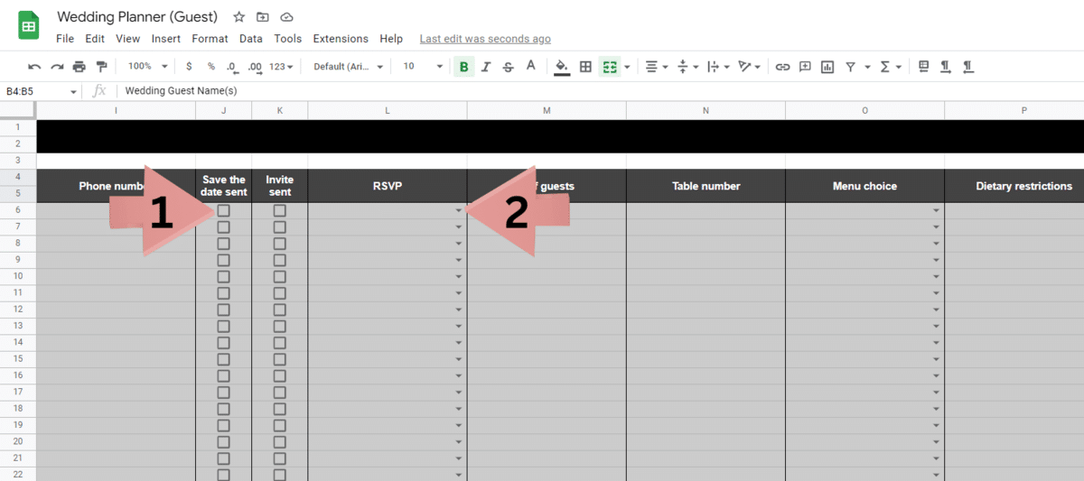 Adding checkmarks and lists from a range