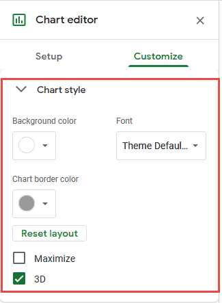 Altering chart styles