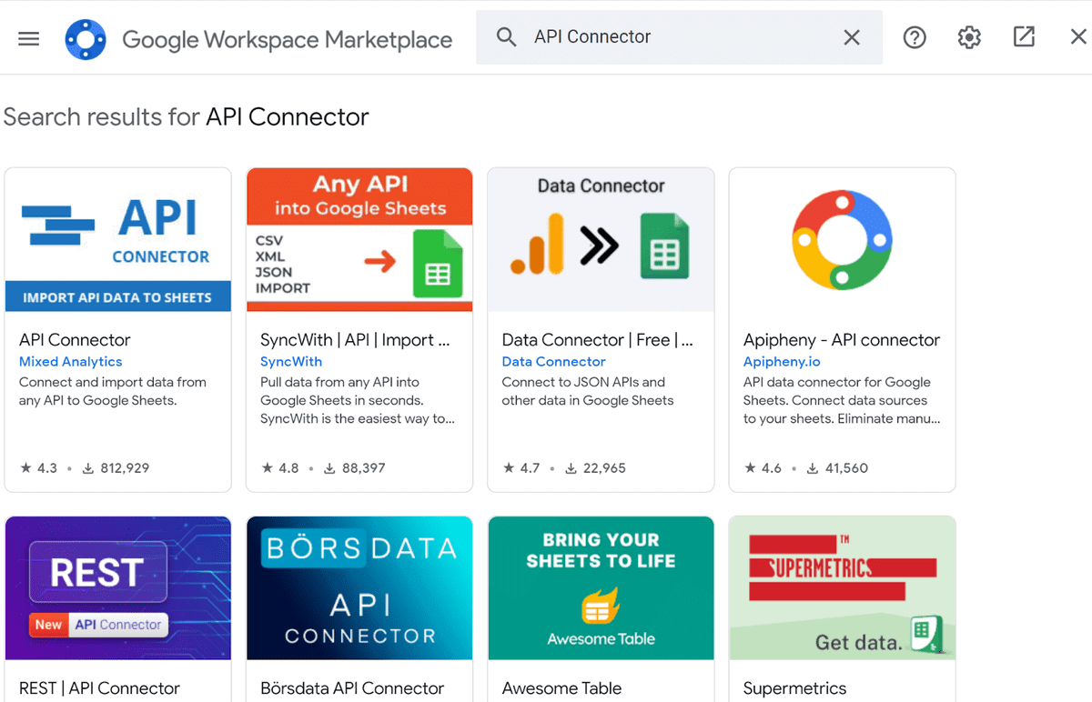 API connector add on