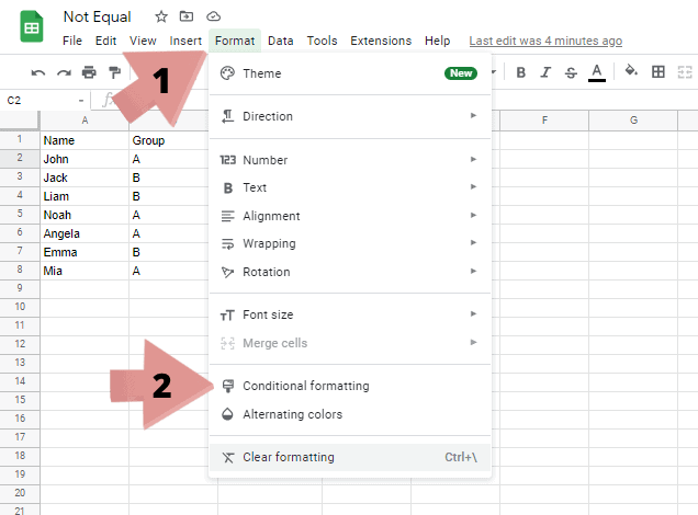 Apply conditional formatting