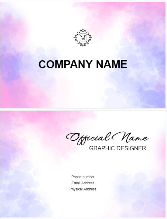 Artistic business card template