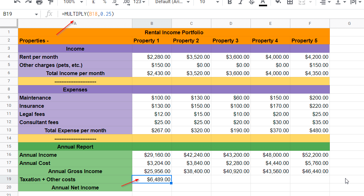 Assign tax and other costs