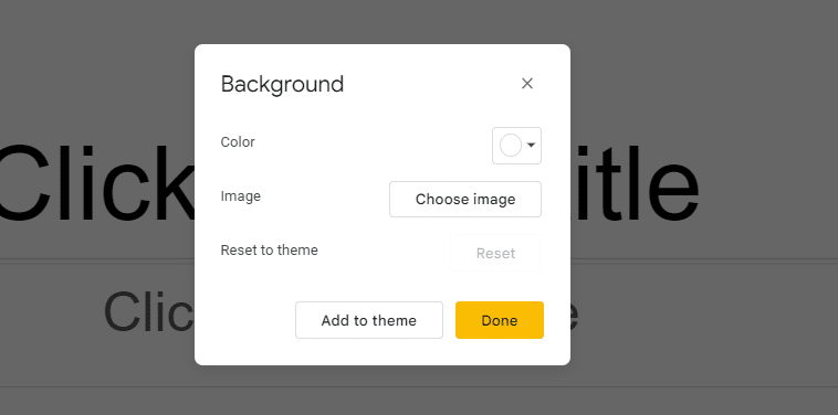 Background settings