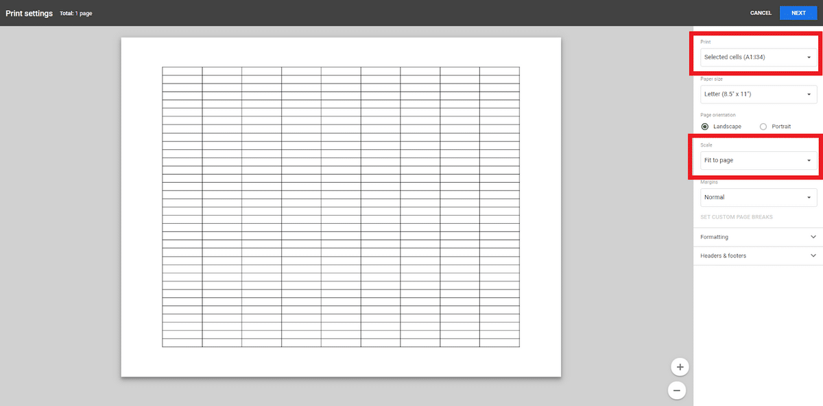 Blank Spreadsheet Template - 1