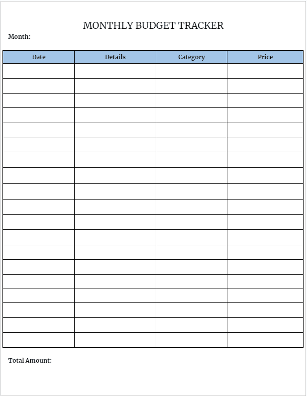 Blank Spreadsheet Template - 3