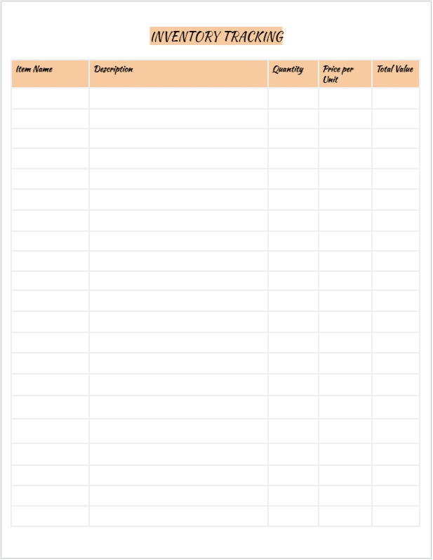 Blank Spreadsheet Template - 4