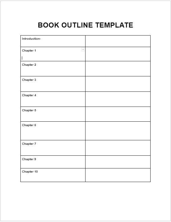 Outline Book Template for Google Docs