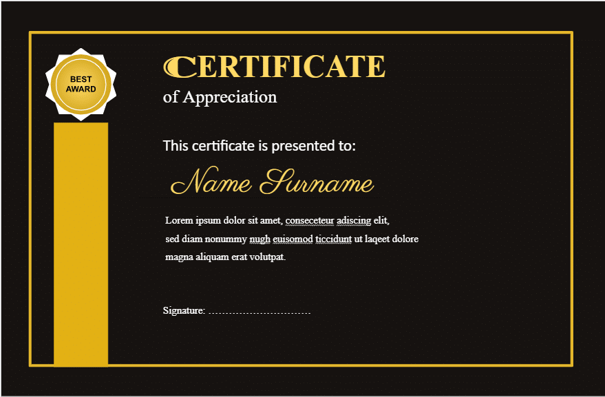 certificate of appreciation template 2