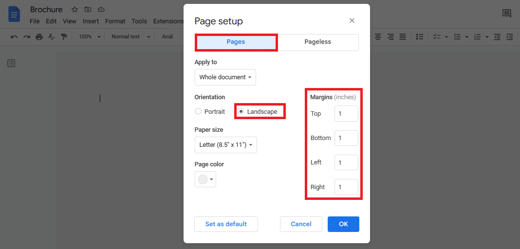 Change the margin size