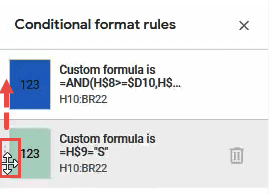 Changing the order of the rules