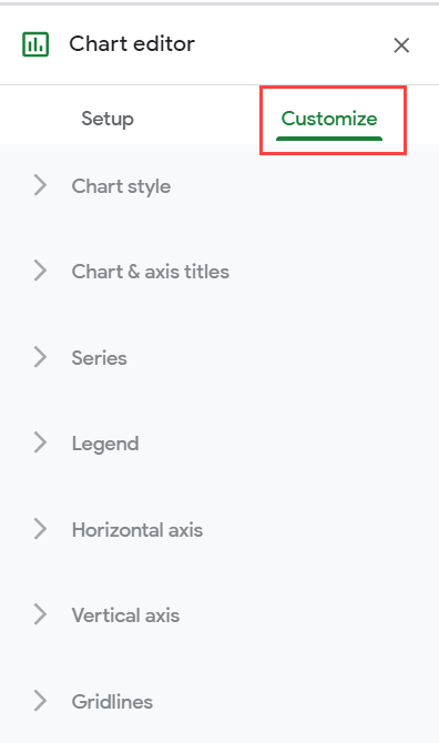 Chart customization