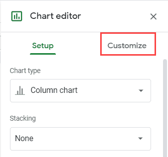 Click customize in Chart Editor