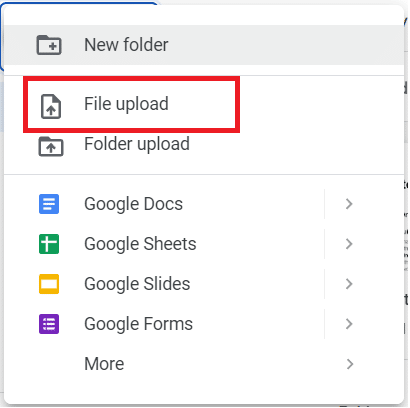 Click File Upload.