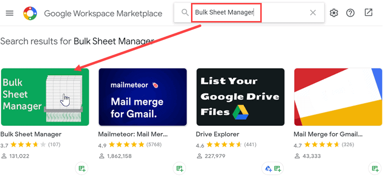 Click on Bulk Sheet manager