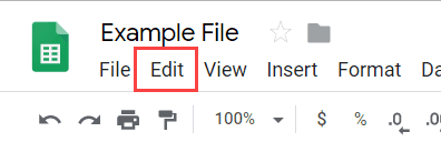 Click on Edit Option in the Menu