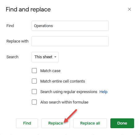 Click on Replace